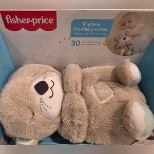 Fisher-Price Calming Breathing Otter Plush Baby Soother 30 Min Music NEW